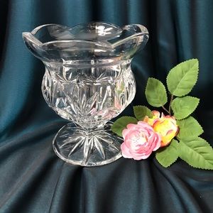 24% lead crystal 5 in. stemmed candleholder container Shannon Crystal Czech Rep